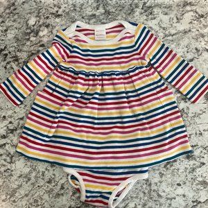 Hanna Andersson two piece striped dress set 6-12 month